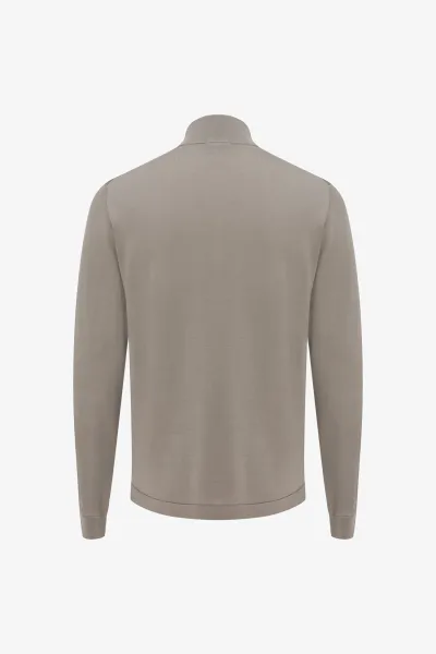 Turtle Zip Cardigan | Taupe