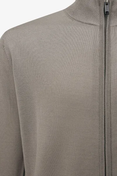 Turtle Zip Cardigan | Taupe