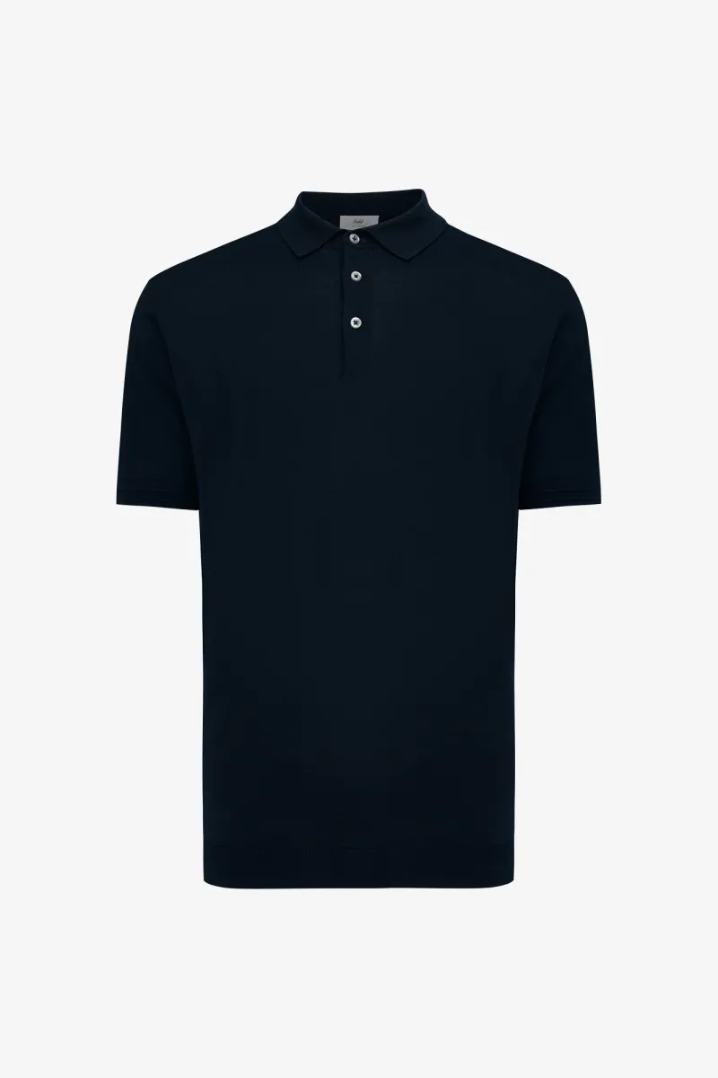 Button Polo | Donkerblauw