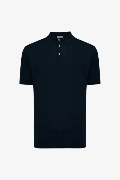 Button Polo | Donkerblauw