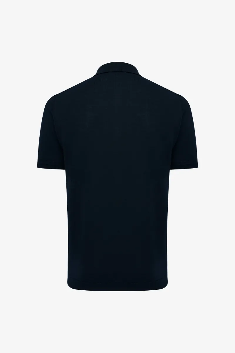 Button Polo | Donkerblauw