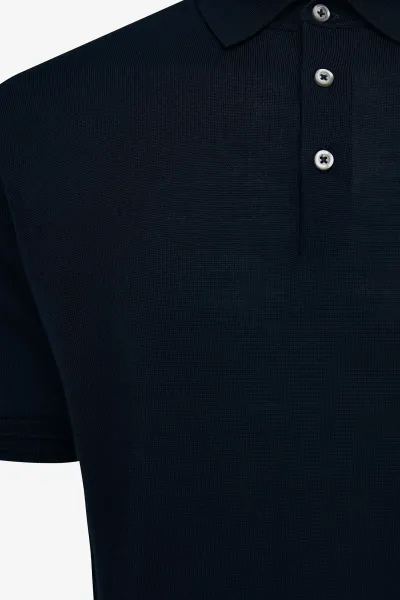 Button Polo | Donkerblauw