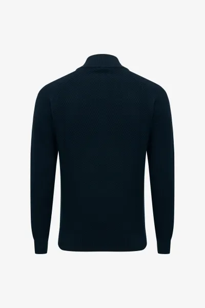 Structured Turtle Zip | Donkerblauw