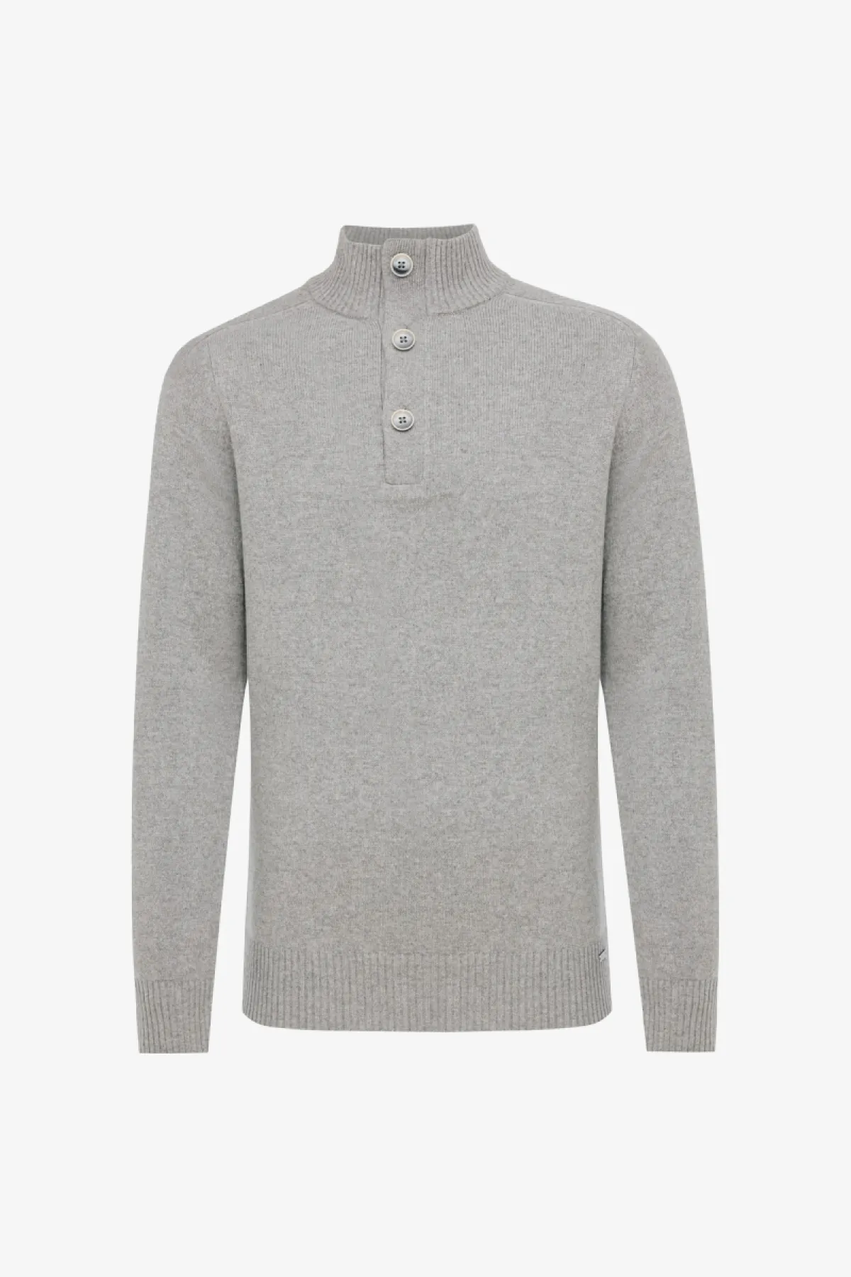 Buttoned Turtle Zip | Lichtgrijs