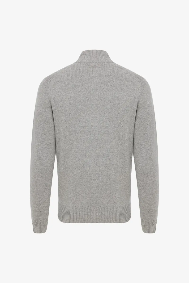 Buttoned Turtle Zip | Lichtgrijs