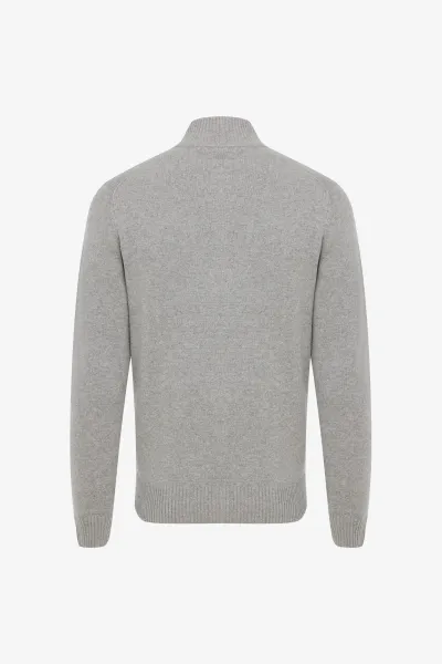 Buttoned Turtle Zip | Lichtgrijs