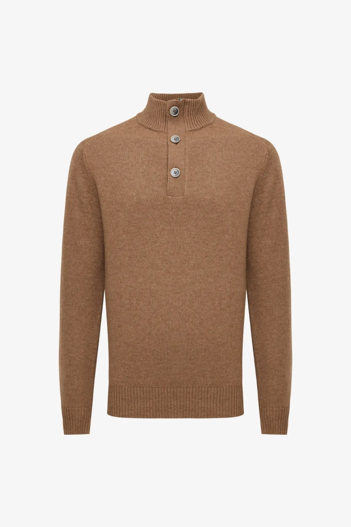 Buttoned Turtle Zip | Camel