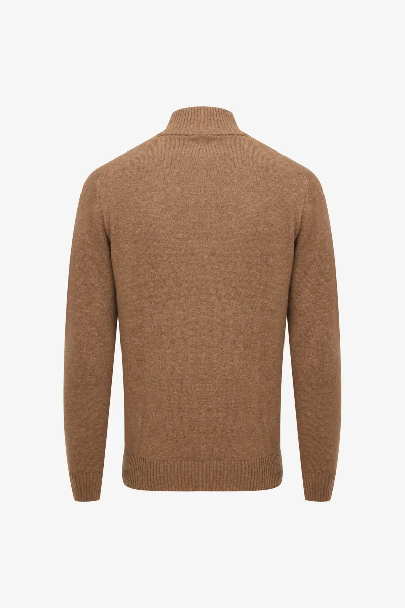 Buttoned Turtle Zip | Camel