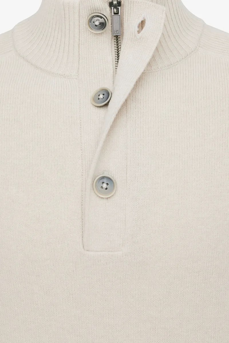 Buttoned Turtle Zip | Off White