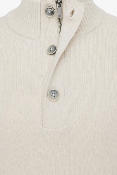 Buttoned Turtle Zip | Off White