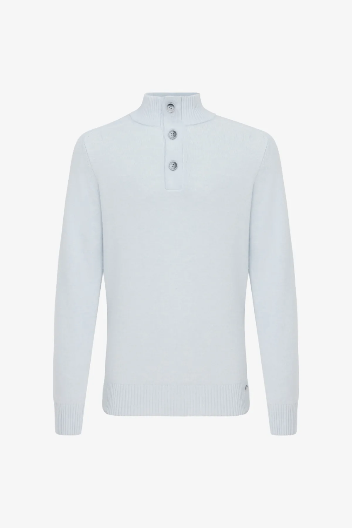 Buttoned Turtle Zip | Lichtblauw