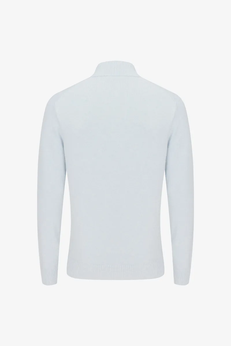 Buttoned Turtle Zip | Lichtblauw