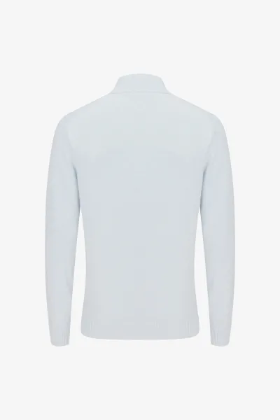 Buttoned Turtle Zip | Lichtblauw
