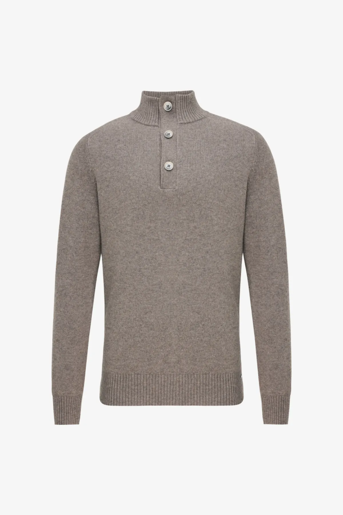 Buttoned Turtle Zip | Taupe
