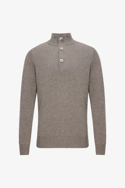 Buttoned Turtle Zip | Taupe
