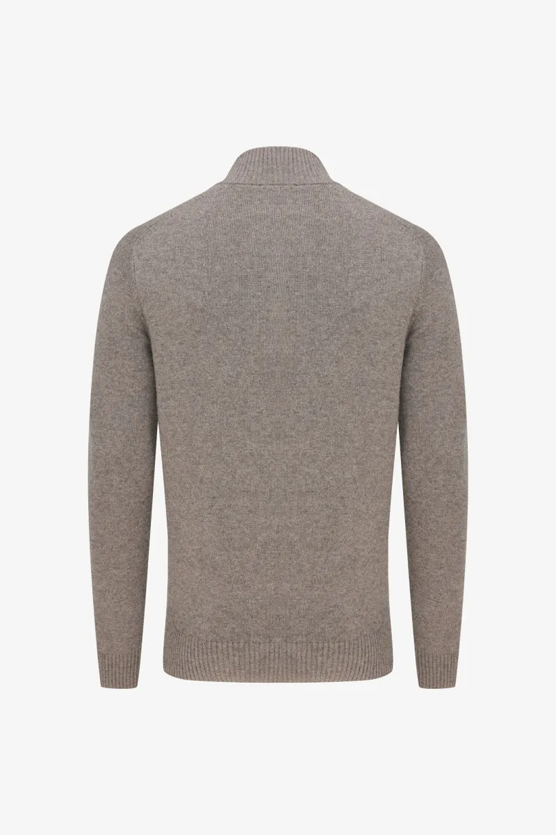 Buttoned Turtle Zip | Taupe
