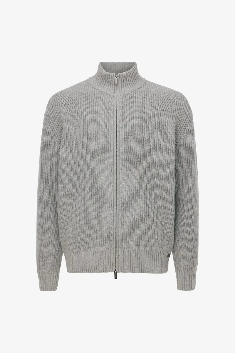 Turtle Zip Cardigan | Lichtgrijs