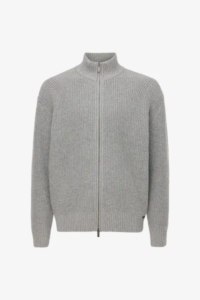 Turtle Zip Cardigan | Lichtgrijs