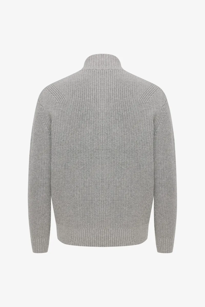 Turtle Zip Cardigan | Lichtgrijs