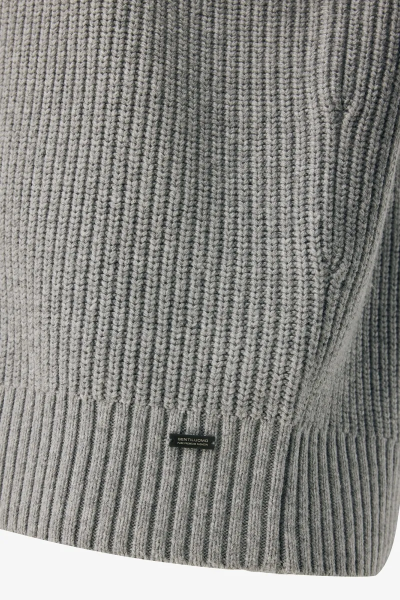 Turtle Zip Cardigan | Lichtgrijs