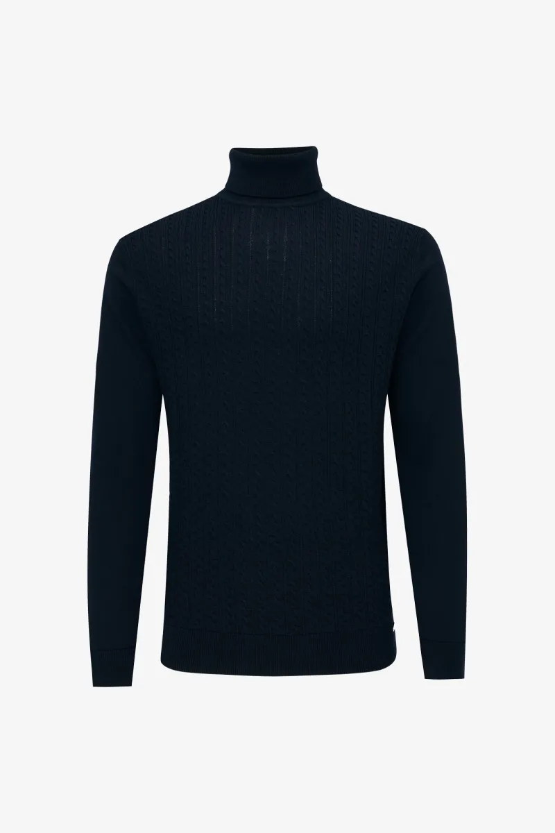 Cable Rollneck | Donkerblauw