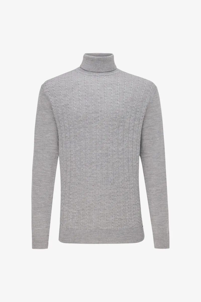 Cable Rollneck | Grijs