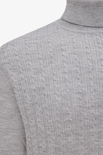 Cable Rollneck | Grijs