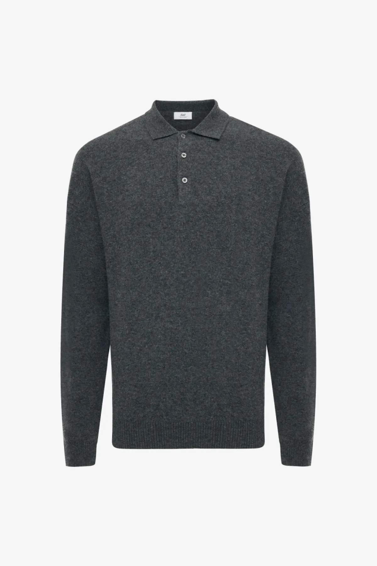 Longsleeve Button Polo | Donkergrijs