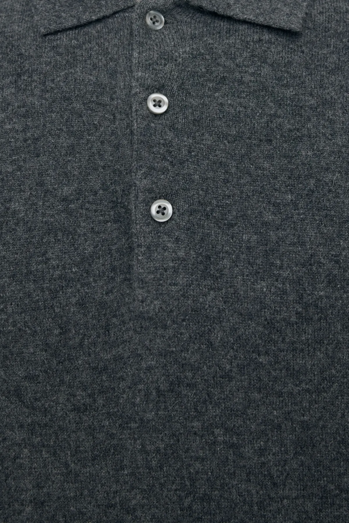 Longsleeve Button Polo | Donkergrijs