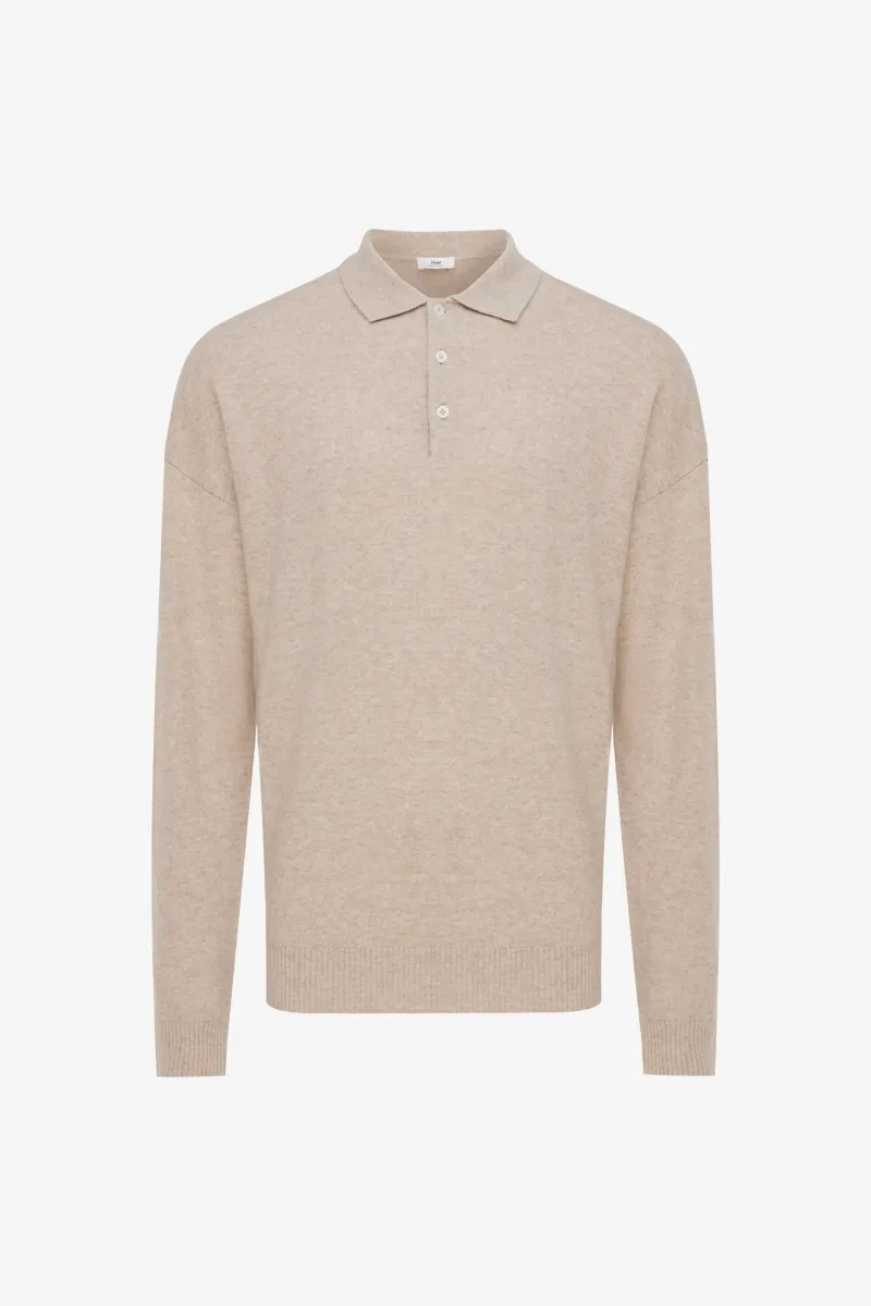 Longsleeve Button Polo | Beige
