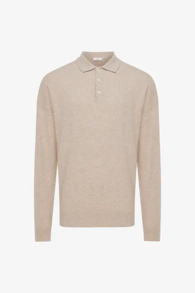 Longsleeve Button Polo | Beige
