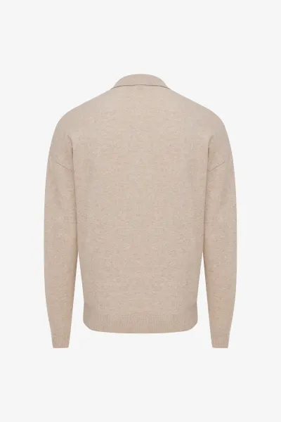 Longsleeve Button Polo | Beige