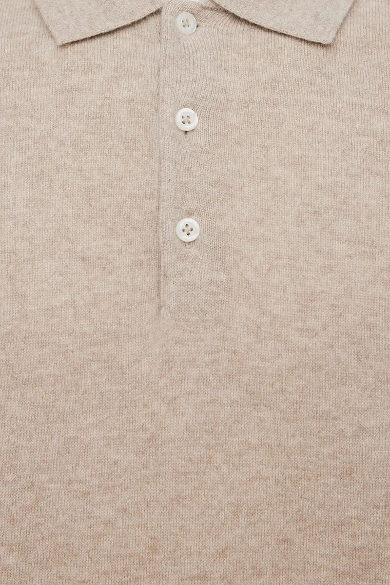 Longsleeve Button Polo | Beige