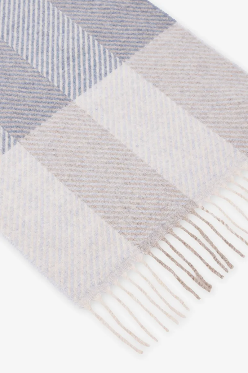 Soft Check Scarf | Blauw
