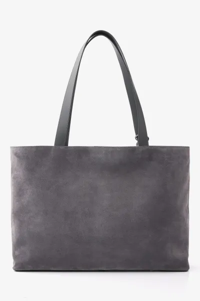 Leather Tote Bag | Grijs