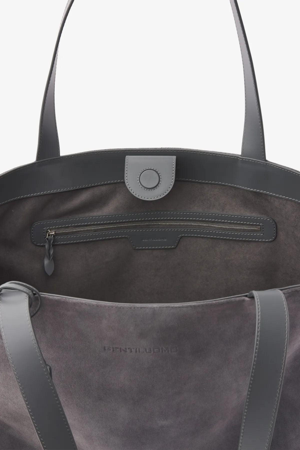 Leather Tote Bag | Grijs