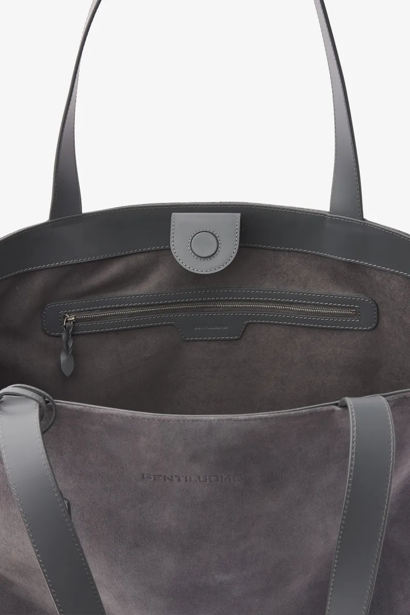 Leather Tote Bag | Grijs