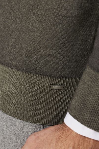 Wol stretch trui v-hals groen