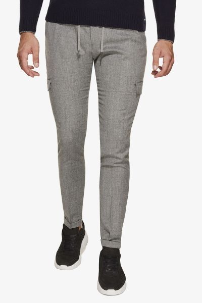 Wollen cargo broek grijs