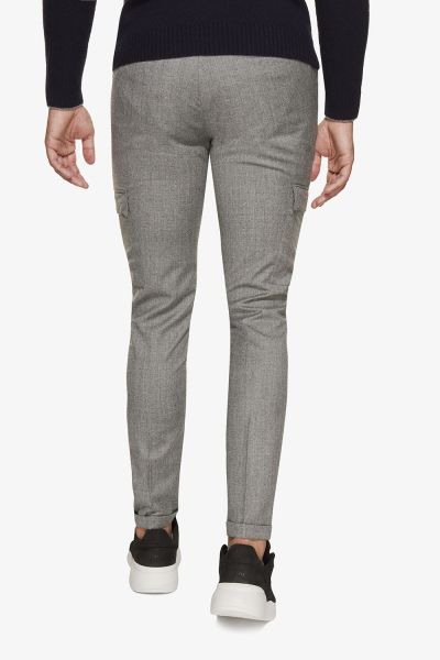 Wollen cargo broek grijs