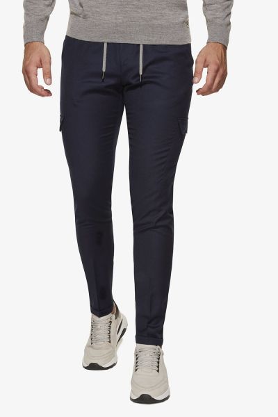 Wollen cargo broek donkerblauw