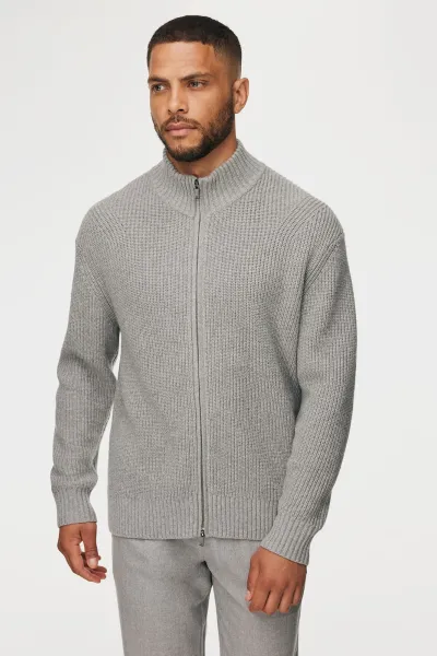 Turtle Zip Cardigan | Lichtgrijs