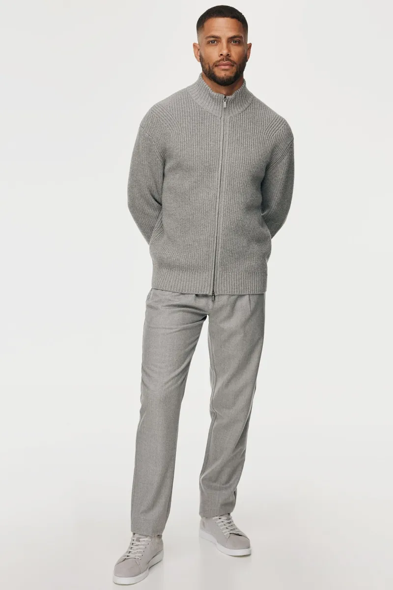 Turtle Zip Cardigan | Lichtgrijs