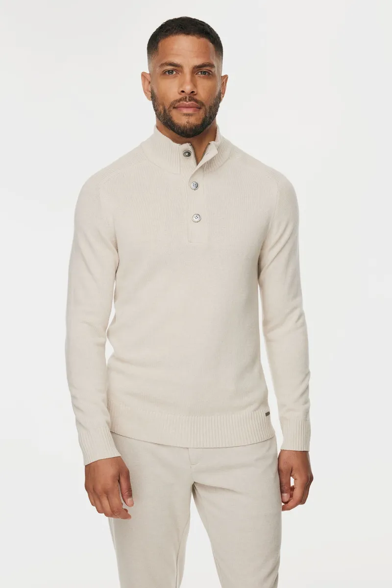 Buttoned Turtle Zip | Off White