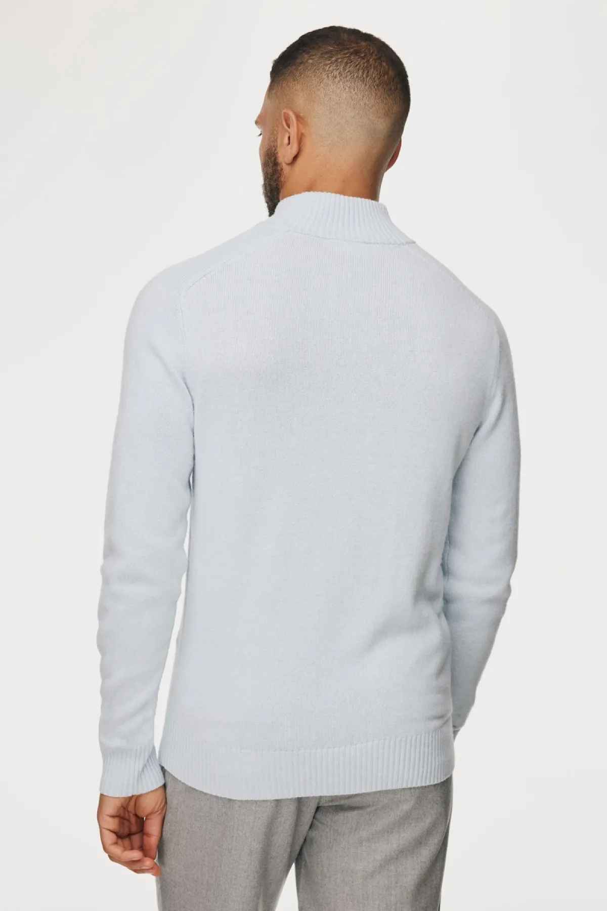 Buttoned Turtle Zip | Lichtblauw