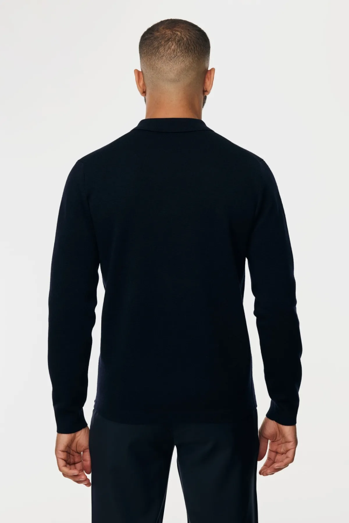 Longsleeve Polo Zip | Donkerblauw