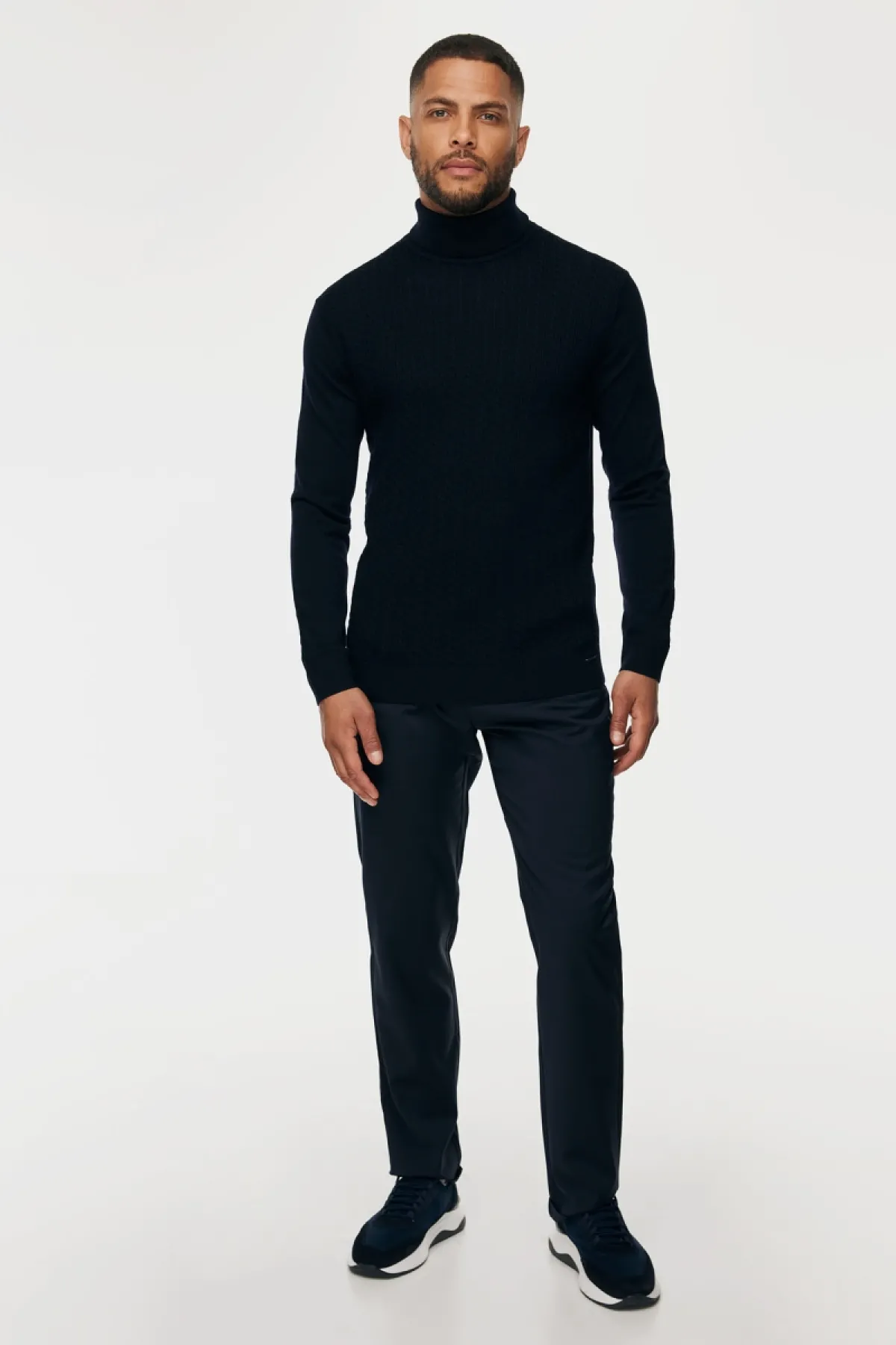 Cable Rollneck | Donkerblauw