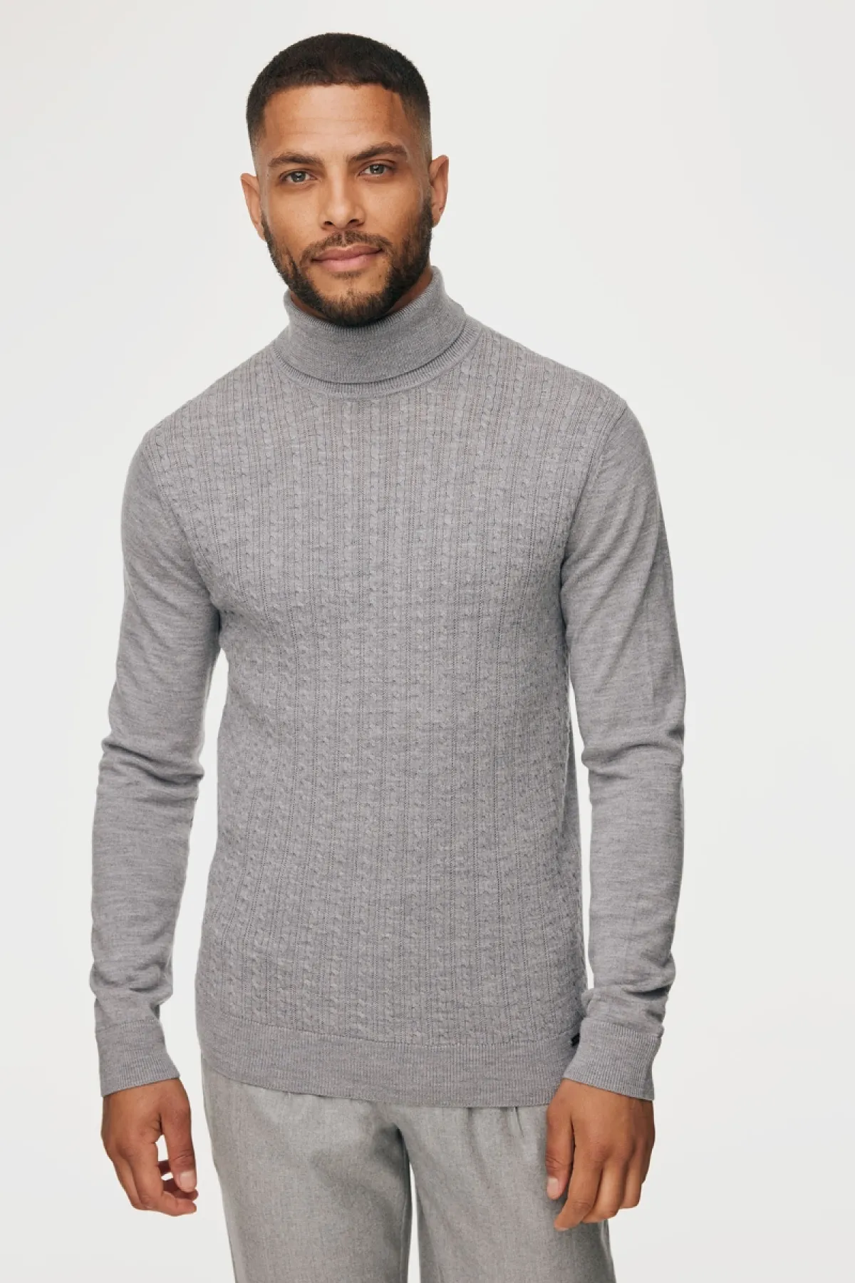 Cable Rollneck | Grijs