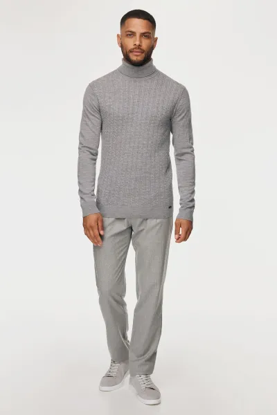 Cable Rollneck | Grijs