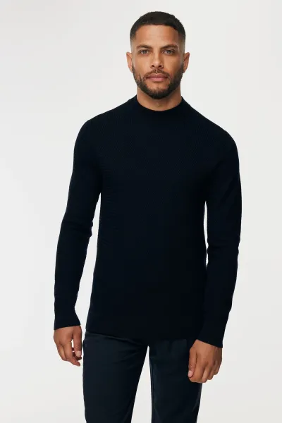 Structured Turtleneck | Donkerblauw